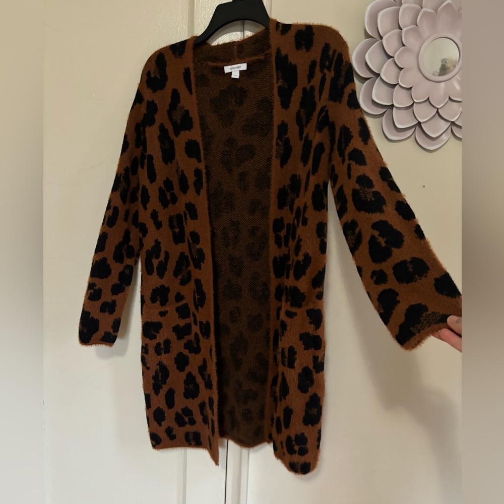 Nine West Leopard Print Cardigan